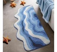 Rileygrove Breezy Weave Bath Rug, 3D Ocean Wave Tufted Carpet, Cute Non-Slip Bathroom Mat, for Bathroom Bedroom (#b,27.6×63 in/70 * 160cm)