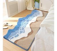 Rileygrove Breezy Weave Bath Rug, 3D Ocean Wave Tufted Carpet, Non-Slip Washable Bath Rugsfor Bathroom Bedroom, Summer & Nautical Coastal Carpet (Style 2,27.6×63 in/70 * 160cm)