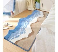 Rileygrove Breezy Weave Bath Rug, 3D Ocean Wave Tufted Carpet, Ocean Design Bath Mat. Cute Coastal Beach Themed Bath Mats for Bathroom Bedroom (#3,19.7 * 47.2 in/50 * 120cm)