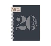 Rileys Agenda 2024 2025 Semainier - Carnet de Note et Calendrier Scolaire de 18 mois - Planificateur hebdomadaire et Mensuel typographique, couverture souple (Noir, 20,3 x 15,2 cm (FR))