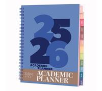 Rileys Agenda 2025 2026, Agenda Scolaire & Professionnel, Planificateur Journalier, Hebdo & Mensuel, Spirale Carnet de Rendez-Vous, Juil 2025-Juin 2026 (20,3 x 15,2 cm, Bleu, Gros, en UK)