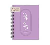 Rileys Agenda 2025 2026, Agenda Scolaire & Professionnel, Planificateur Journalier, Hebdo & Mensuel, Spirale Carnet de Rendez-Vous, Juil 2025-Juin 2026 (20,3 x 15,2 cm, Lilas, en Royaume-Uni)