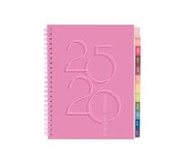 Rileys Agenda 2025 2026, Agenda Scolaire & Professionnel, Planificateur Journalier, Hebdo & Mensuel, Spirale Carnet de Rendez-Vous, Juil 2025-Juin 2026 (20,3 x 15,2 cm, Rose, Déco, en UK)