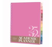 Rileys Agenda 2025 2026, Agenda Scolaire & Professionnel, Planificateur Journalier, Hebdo & Mensuel, Spirale Carnet de Rendez-Vous, Juil 2025-Juin 2026 (20,3 x 15,2 cm, Rose, Classique, en UK)