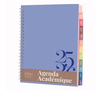 Rileys Agenda 2025 2026, Agenda Scolaire & Professionnel, Planificateur Journalier, Hebdo & Mensuel, Spirale Carnet de Rendez-Vous, Juil 2025-Juin 2026 (20,3 x 15,2 cm, Bleu, Classique, en Français)