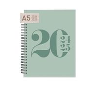 Rileys Agenda 2025 2026, Agenda Scolaire & Professionnel, Planificateur Journalier, Hebdo & Mensuel, Spirale Carnet Rendez-Vous, Juil 2025-Juin 2026 (20,3 x 15,2 cm, Vert, Typographique, en UK)