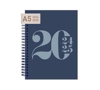 Rileys Agenda 2025 2026, Agenda Scolaire & Professionnel, Planificateur Journalier, Hebdo & Mensuel, Spirale Carnet Rendez-Vous, Juil 2025-Juin 2026 20,3 x 15,2 cm, Bleu, Typographique, en Allemand)