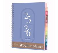 Rileys Agenda 2025 2026, Agenda Scolaire & Professionnel, Planificateur Journalier, Hebdo & Mensuel, Spirale Carnet de Rendez-Vous, Juil 2025-Juin 2026 (20,3 x 15,2 cm, Bleu, en Allemand)