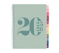 Rileys Agenda 2025 2026, Agenda Scolaire & Professionnel, Planificateur Journalier, Hebdo & Mensuel, Spirale Carnet Rendez-Vous, Juil 2025-Juin 2026 (20,3 x 15,2 cm, Vert, Typographique, en UK)