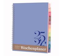 Rileys Agenda 2025 2026, Agenda Scolaire & Professionnel, Planificateur Journalier, Hebdo & Mensuel, Spirale Carnet de Rendez-Vous, Juil 2025-Juin 2026 (20,3 x 15,2 cm, Bleu, Classique, en Allemand)