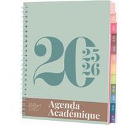 Rileys Agenda 2025 2026, Agenda Scolaire & Professionnel, Planificateur Journalier, Hebdo & Mensuel, Spirale Carnet De Rendez-Vous, Juil 2025¿Juin 2026 (20,3 X 15,2 Cm, Vert, Classique, En Français)