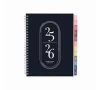Rileys Agenda 2025 2026, Agenda Scolaire & Professionnel, Planificateur Journalier, Hebdo & Mensuel, Spirale Carnet de Rendez-Vous, Juil 2025-Juin 2026 (20,3 x 15,2 cm, Noir, en Royaume-Uni)