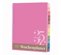 Rileys Agenda 2025 2026, Agenda Scolaire & Professionnel, Planificateur Journalier, Hebdo & Mensuel, Spirale Carnet de Rendez-Vous, Juil 2025-Juin 2026 (20,3 x 15,2 cm, Rose, Classique, en Allemand)