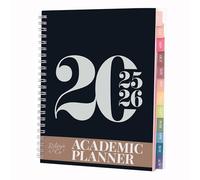 Rileys Agenda 2025 2026, Agenda Scolaire & Professionnel, Planificateur Journalier, Hebdo & Mensuel, Spirale Carnet Rendez-Vous, Juil 2025-Juin 2026 (20,3 x 15,2 cm, Noir, Typographique, en UK)