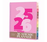Rileys Agenda 2025 2026, Agenda Scolaire & Professionnel, Planificateur Journalier, Hebdo & Mensuel, Spirale Carnet de Rendez-Vous, Juil 2025-Juin 2026 (20,3 x 15,2 cm, Rose, Gros, en Royaume-Uni)