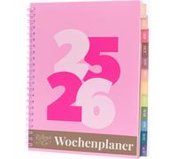 Rileys Agenda 2025 2026, Agenda Scolaire & Professionnel, Planificateur Journalier, Hebdo & Mensuel, Spirale Carnet De Rendez-Vous, Juil 2025¿Juin 2026 (20,3 X 15,2 Cm, Rose, Gros, En Allemand)