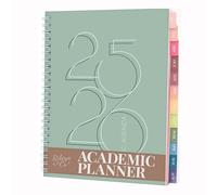 Rileys Agenda 2025 2026, Agenda Scolaire & Professionnel, Planificateur Journalier, Hebdo & Mensuel, Spirale Carnet de Rendez-Vous, Juil 2025-Juin 2026 (20,3 x 15,2 cm, Déco, Vert, en UK)