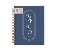 Rileys Agenda 2025 2026, Agenda Scolaire & Professionnel, Planificateur Journalier, Hebdo & Mensuel, Spirale Carnet de Rendez-Vous, Juil 2025-Juin 2026 (20,3 x 15,2 cm, Bleu, en Royaume-Uni)