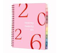 Rileys Agenda Journalier 2026, Planner 2026 Scolaire et Familial, Semainier et Planificateur Hebdomadaire Mensuel, Agenda Professionnel à Spirale pour Fille (Float, Rose, 20 x 15 cm, Français)