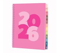Rileys Agenda Journalier 2026, Planner 2026 Scolaire et Familial, Semainier et Planificateur Hebdomadaire Mensuel, Agenda Professionnel à Spirale pour Fille (Chunky, Rose, 20 x 15 cm, Allemand)
