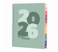 Rileys Agenda Journalier 2026, Planner 2026 Scolaire et Familial, Semainier et Planificateur Hebdomadaire Mensuel, Agenda Professionnel à Spirale pour Fille (Chunky, Vert, 20 x 15 cm, UK)