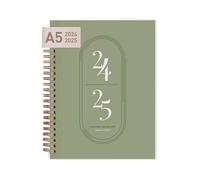 Rileys Agenda Planner 2024 2025 - Planificateur hebdomadaire et Mensuel - Carnet de Note et Weekly Planner de 18 mois | Couverture souple, double reliure 20,3 x 15,2 cm (Vert, 20,3 x 15,2 cm (FR))
