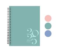 Rileys & Co Agenda Hebdomadaire - Agenda Annuel Hebdomadaire Et Mensuel, Janvier - Décembre, Couverture Flexible, Pages De Notes, Reliure À Spirale (Sarcelle - Classique)