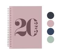 Rileys & Co Agenda Hebdomadaire - Agenda Annuel Hebdomadaire Et Mensuel, Janvier - Décembre, Couverture Flexible, Pages De Notes, Reliure À Spirale (Rose - Typographique)