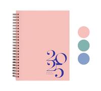 Rileys & Co Agenda Hebdomadaire - Agenda Annuel Hebdomadaire Et Mensuel, Janvier - Décembre, Couverture Flexible, Pages De Notes, Reliure À Spirale (Rose - Classique)