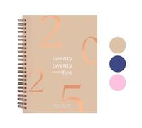 Rileys & Co Agenda Hebdomadaire - Agenda Annuel Hebdomadaire Et Mensuel, Janvier - Décembre, Couverture Flexible, Pages De Notes, Reliure À Spirale (Beige - Flotter)