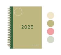 Rileys & Co Agenda Hebdomadaire - Agenda Annuel Hebdomadaire Et Mensuel, Janvier - Décembre, Couverture Flexible, Pages De Notes, Reliure À Spirale (Vert - Simple)