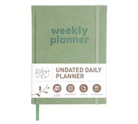 Rileys & Co Agenda non daté, planificateur académique et carnet d'organisation, journal hebdomadaire, suivi des habitudes, carnet de planification pour le travail, les études et la maison, journal non
