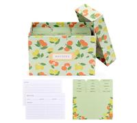 Rileys & Co Boîte à Recettes Citrus - Cartes 6x4 Pouces (15,2 x 10,2 cm), Inclut 50 Cartes et 15 Séparateurs, Organisateur pour Recettes, Cadeaux de Pendaison de Crémaillère, Maman, Douche Nuptiale