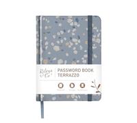 Rileys & Co. Carnet de Mot De Passe Avec Onglets de A à Z - Cahier Répertoire Alphabétique De Mot De Passe - Livre De Mot De Passe, Conserver Vos Identifiants Web (15,2 x 11,4 cm, Terrazzo Bleu)