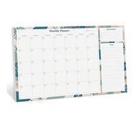 Rileys & Co - Planificateur Mensuel Calendrier Non Daté 52 Feuilles Détachables Agenda Bloc-Notes Listes de Tâches Priorités Organisation Mensuelle Planning Productivité 41,9 x 29,2 cm (fleuri
