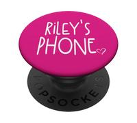 Riley's Phone Nom personnalisé Riley Blanc Rose PopSockets PopGrip Adhésif