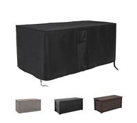 Rilime Housse de coffre de terrasse 500D pour Keter 148 x 84 x 88 cm | Housse de rangement rectangulaire, grille d'aération, sangle de fermeture à clic, boucle, cordon de serrage réglable, poignée