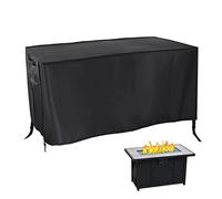 Rilime Patio Fire Pit Cover Rectangle 44”L x 30”W x 22”H, Couverture Résistante De Table De Feu De Gaz Anti-UV Imperméable Coupe-Vent De Jardin Extérieur