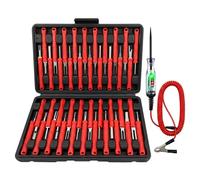 RILL Kit d'outils de démontage de terminal et lampe d'essai numérique 3 V-72 V, lot de 41 extracteurs de broches avec étui en EVA pour réparation de câblage de voiture, camion, moto, diagnostic
