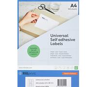 Rillprint Étiquettes auto-adhésives | 2100 étiquettes | 63.5 x 38.1 mm | 21 étiquettes imprimables par feuille A4 |Expédition, prix étiquette collante pour imprimante à jet d'encre et laser