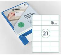 Rillprint Étiquettes auto-adhésives | 2100 étiquettes | 70 x 42.4 mm | 21 étiquettes imprimables par feuille A4 |Expédition, prix étiquette collante pour imprimante à jet d'encre et laser