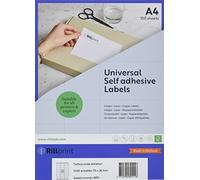 Rillprint Etiquettes auto-adhésives | 2400 étiquettes | 70 x 36 mm | 24 étiquettes imprimables par page A4 |Expédition, prix étiquette collante pour imprimante à jet d'encre et laser | Blanc