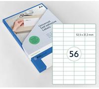 Rillprint Etiquettes auto-adhésives | 5600 étiquettes | 52,5 x 21,2 mm | 56 étiquettes imprimables par page A4 |Expédition, prix étiquette collante pour imprimante à jet d'encre et laser | Blanc