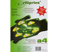 Rillprint Étiquettes auto-adhésives | 600 étiquettes | 105 x 99 mm |6 étiquettes imprimables par feuille A4 |Expédition, prix étiquette collante pour imprimante à jet d'encre et laser