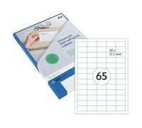 Rillprint Etiquettes auto-adhésives 6500 étiquettes 38 x 21,2 mm 65 étiquettes imprimables par page A4 Expédition, prix étiquette collante pour imprimante à jet d'encre et laser Blanc