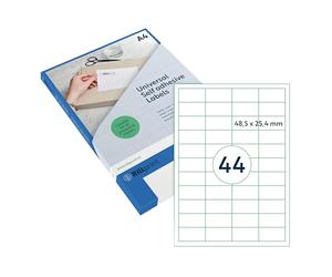 Rillprint Étiquettes polyvalentes Adhésives - Transparent Mat - 1100 pièces - 48,5 x 25,4 mm - 44 étiquettes adhésives par feuille A4 - Imprimable - Étiquettes d'adresse universelles - 25 feuilles