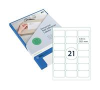 Rillprint Étiquettes polyvalentes Adhésives - Transparent Mat - 525 pièces - 63,5 x 38,1 mm - 21 étiquettes adhésives par feuille A4 - Imprimables - Étiquettes d'adresse universelles - 25 feuilles