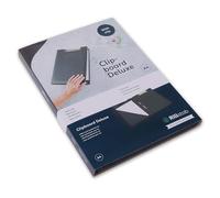 Rillstab Porte-Bloc A4 Similicuir Pince Métallique Pochette Documents Porte-Stylo Feuille PVC Anti-Transfert Réunion Conférence Design Néerlandais Noir RI98850