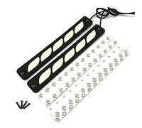 Riloer 1 paire de feux de jour universels de voiture 12 V, haute luminosité étanche antichoc DRL feux de brouillard feux de stationnement feux de plaque d'immatriculation bandes LED