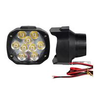 Riloer 1 paire de phares LED pour moto avec interrupteur, feux de brouillard auxiliaires pour moto, VTT, UTV, scooter, éclairage blanc